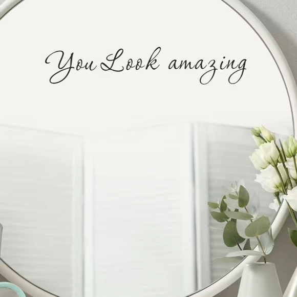 HANDMADE YOU LOOK AMAZING  11" DIAM MIRROR - Picture 10 of 11